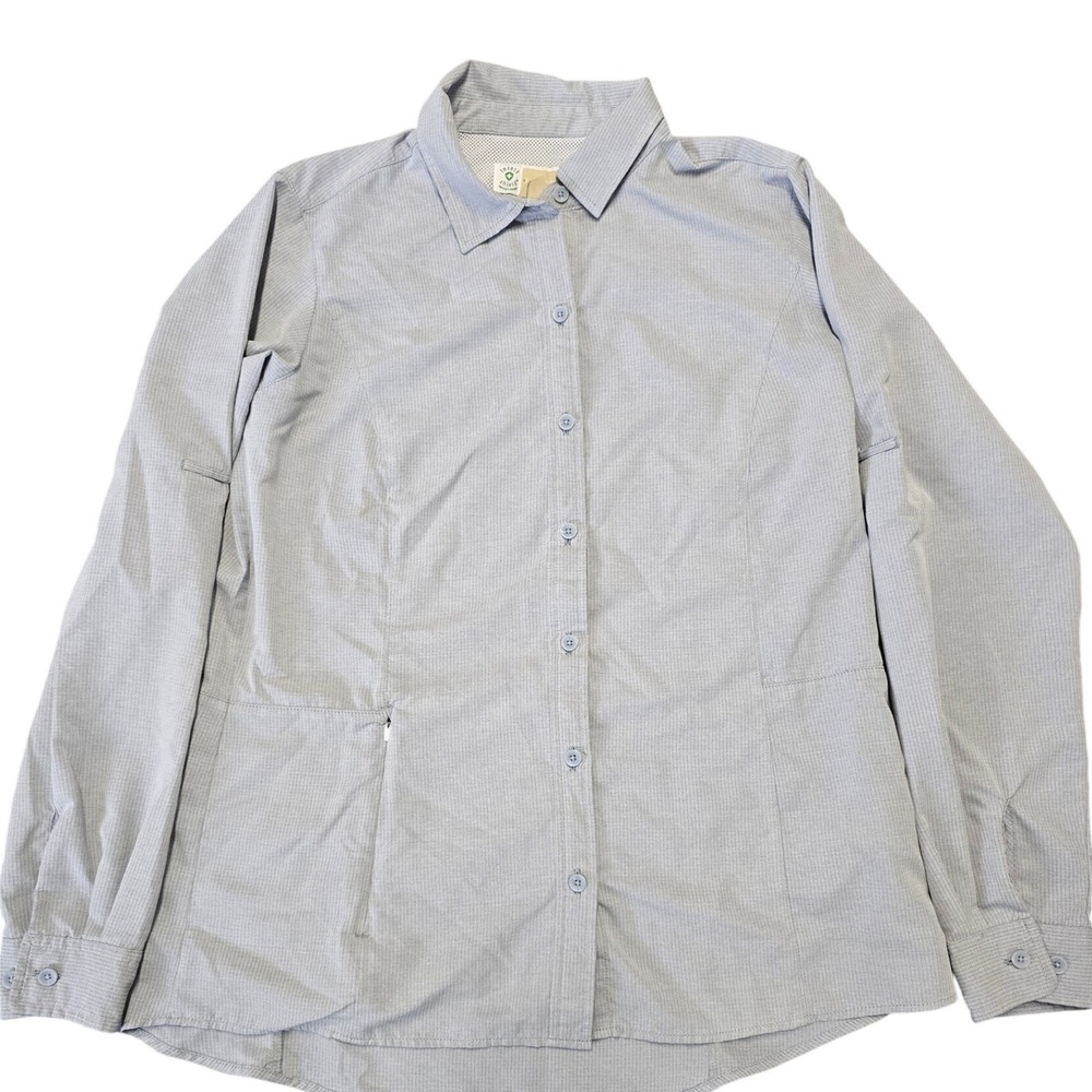 ExOfficio Insect Shield Shirt Womens Small Travel Hiking Button Up Gray
